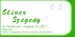 oliver szegedy business card